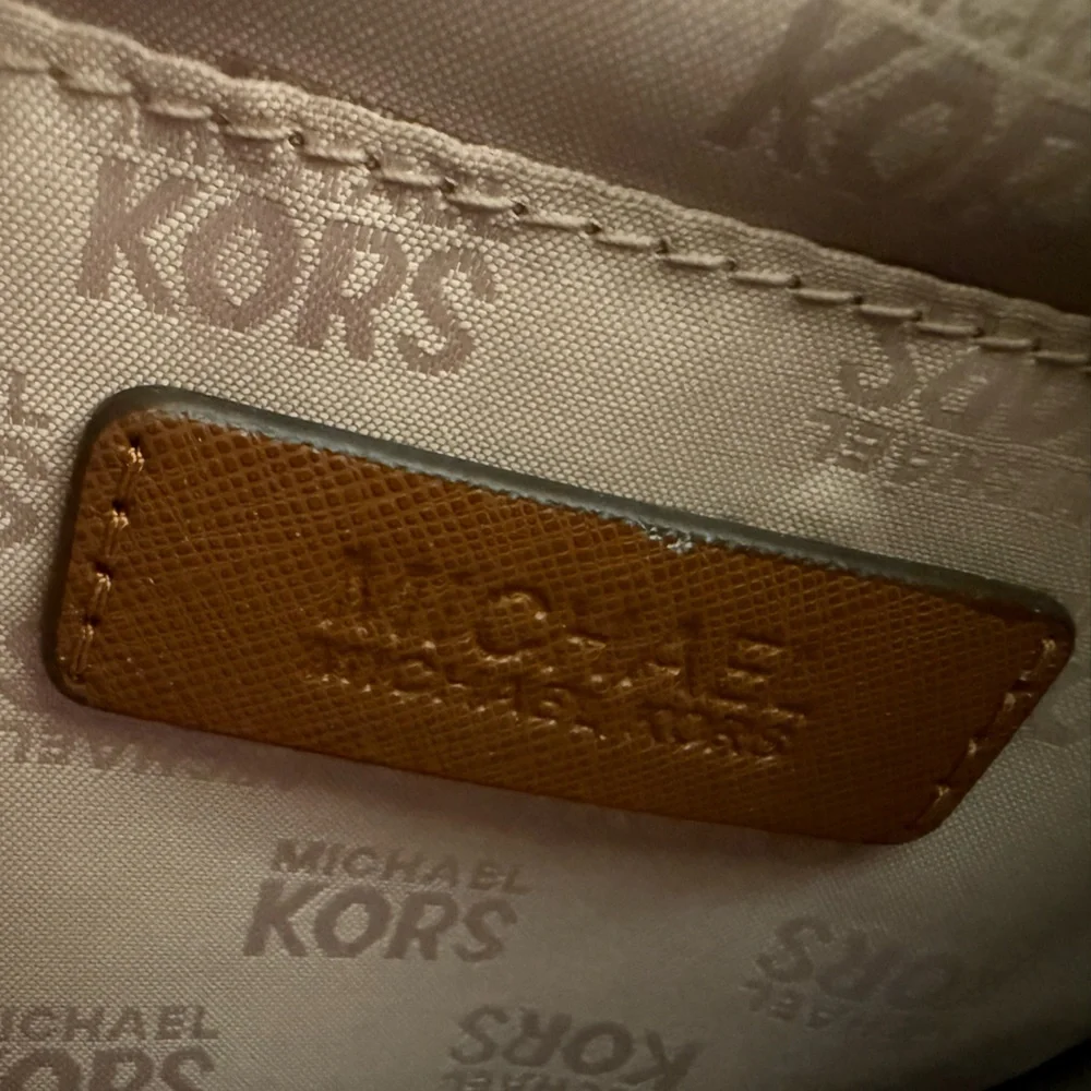 Michael Kors Brown, Cream and Tan Floral Patchwork Tote - Picture 4 of 7